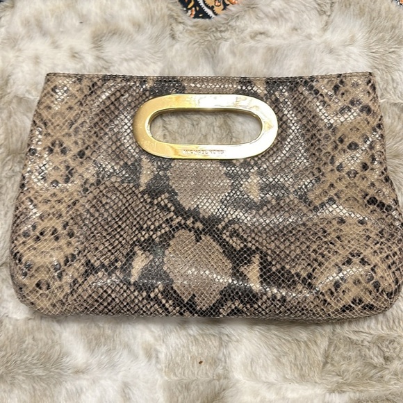 Michael Kors Snakeskin Berkeley Clutch - Picture 2 of 8